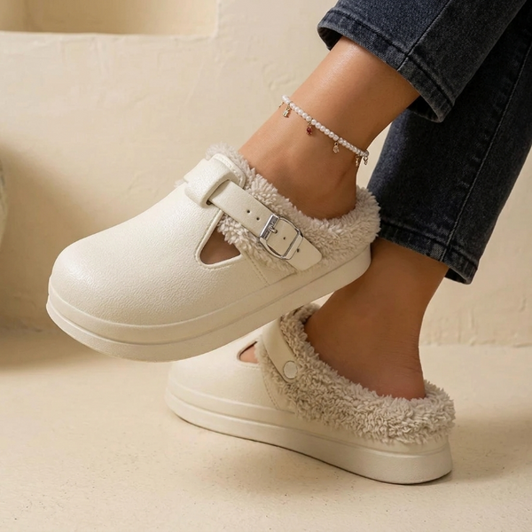 Fluffy Faux-Fur Slippers
