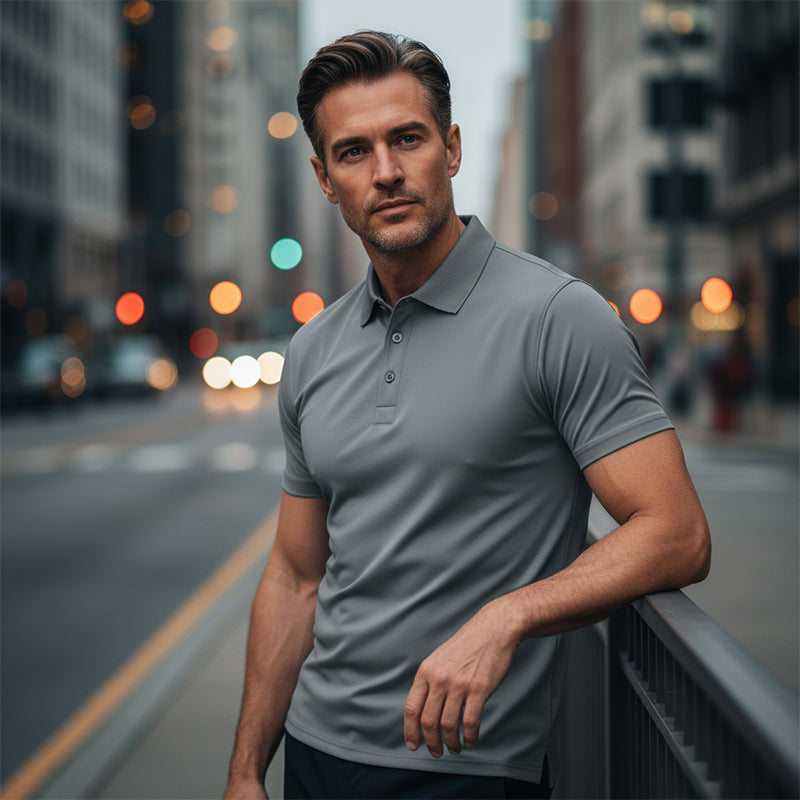 ๐ Slechts in beperkte oplage, tijdelijke aanbieding: 57 % korting! ๐ Sneldrogend T-shirt met korte mouwen en een reverskraag voor heren ๐ซ