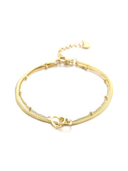 Gold Double-Layer Heart Bracelet — 1