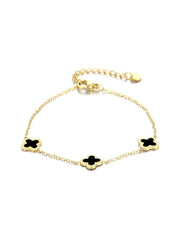 Gold & Black Clover Bracelet — 1