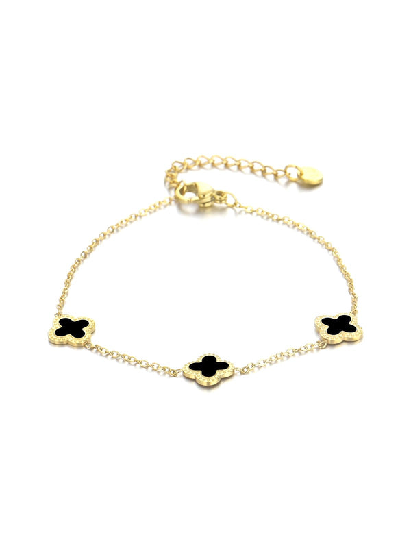 Armband Klaver Goud/Zwart