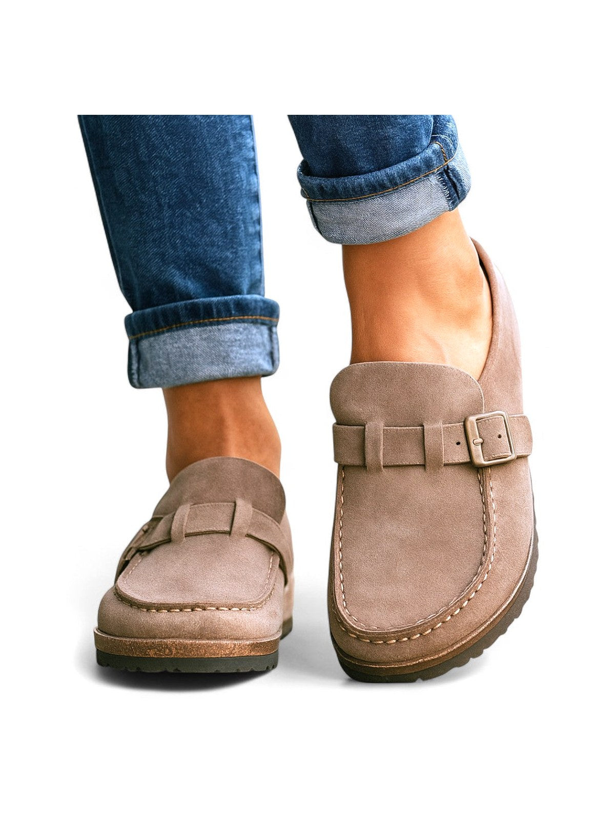 Inês - Mocassins de Camurça com Fivela