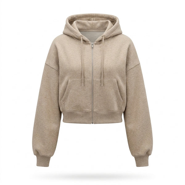 Cropped Zip Hoodie