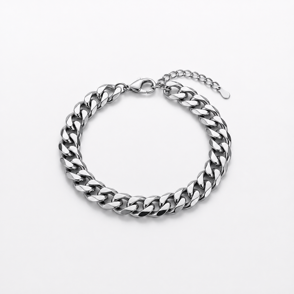 Cubaanse Schakelarmband Zilver