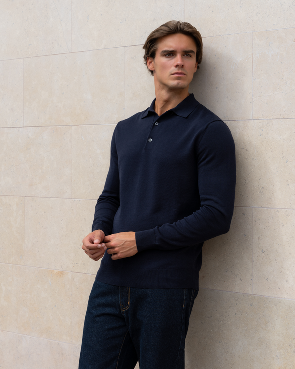 Milan | Tailored Longsleeve Blauw