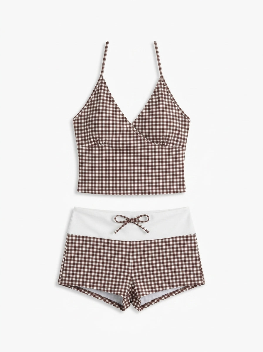 Checked Bikini Set