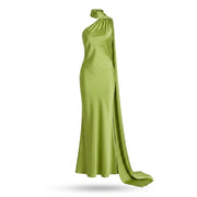 Backless Satin Halter Dress — 1