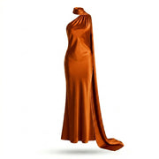Backless Satin Halter Dress — 8