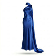 Backless Satin Halter Dress — 10