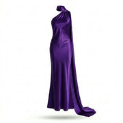 Backless Satin Halter Dress — 11