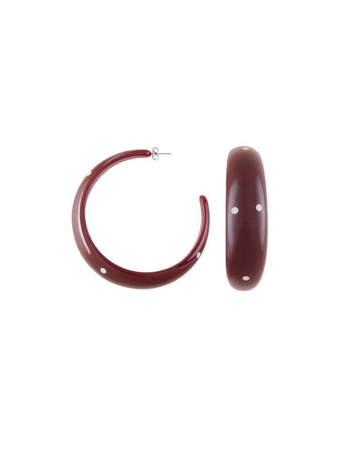 Mari Carmen Garnet Big Hoops