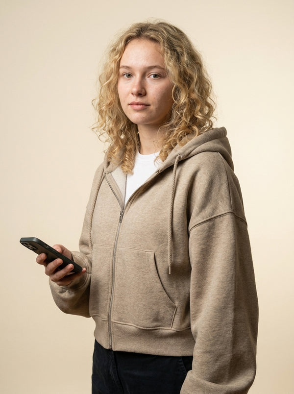 Cropped Zip Hoodie