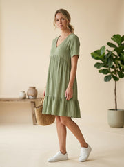 V-Neck Ruffle Dress — 2