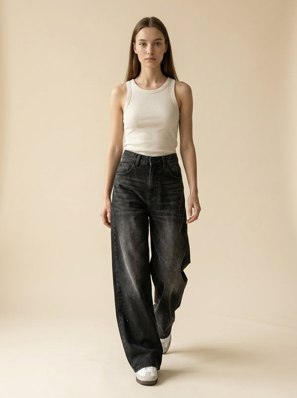 High-Waisted Bootcut Jeans