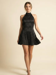 Polka-Dot Halter Mini Dress — 3
