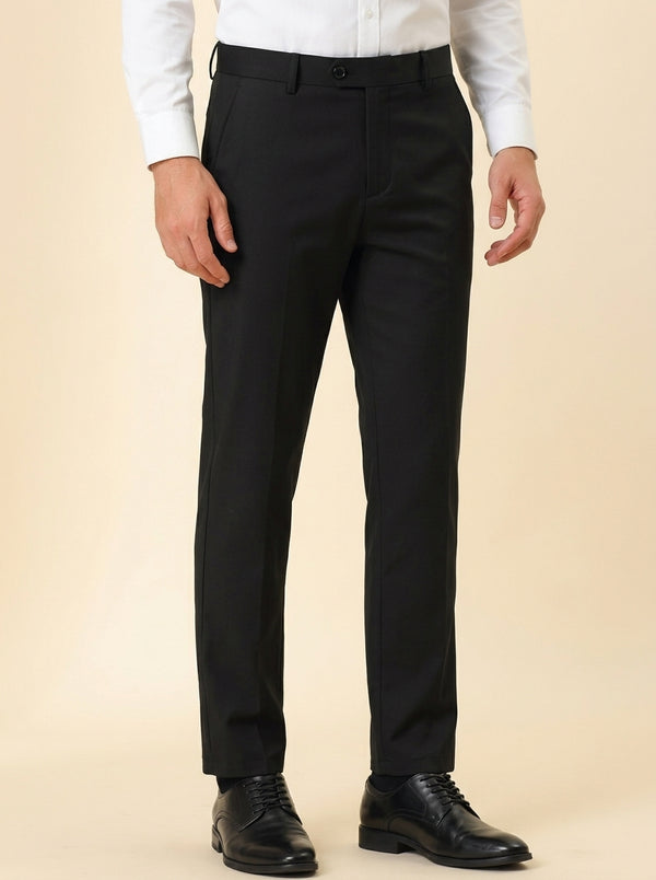 Stretch Straight-Leg Trousers