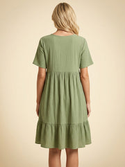 V-Neck Ruffle Dress — 5