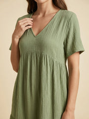 V-Neck Ruffle Dress — 4