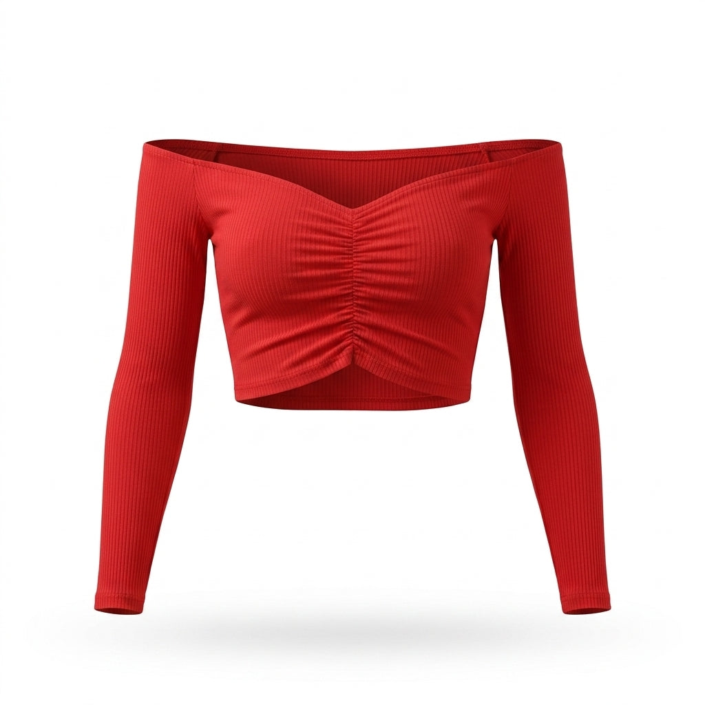Off-Shoulder Long-Sleeve Top
