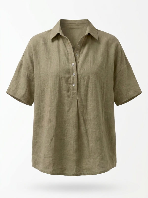Van Elst Mode® | Blouse met Kraag en Knoopdetail