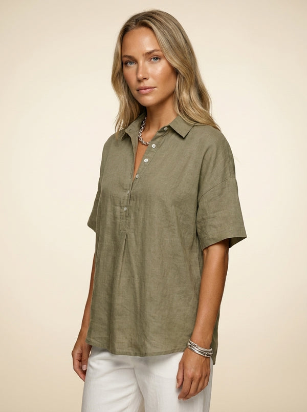 Van Elst Mode® | Blouse met Kraag en Knoopdetail
