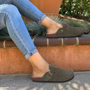 Suede Cork Clogs — 5