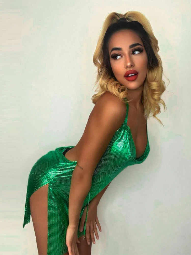 Jade | Korte Feestjurk met Pailletten — 5