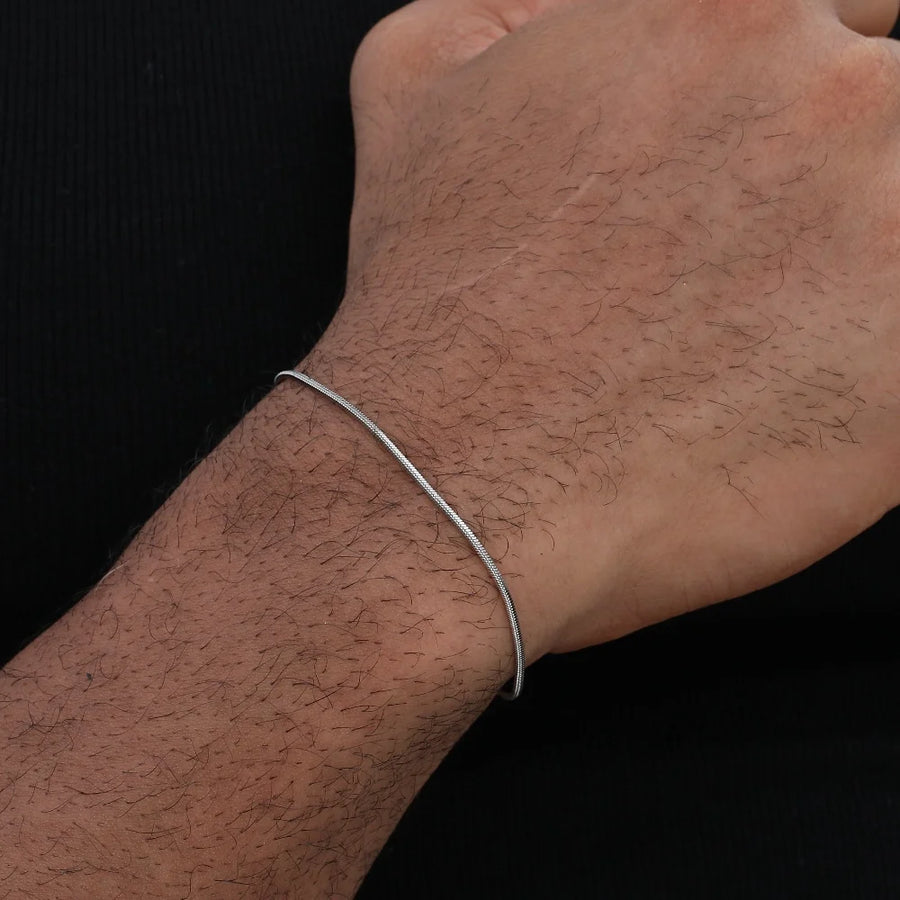 Snake-schakel Armband Zilver — 2