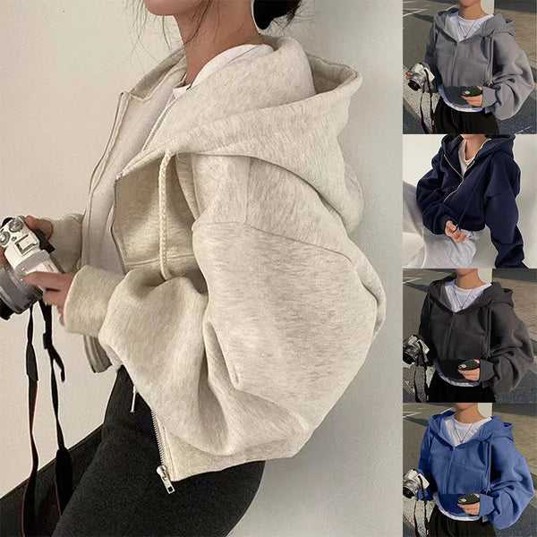 Bente | Cropped Hoodie met Rits