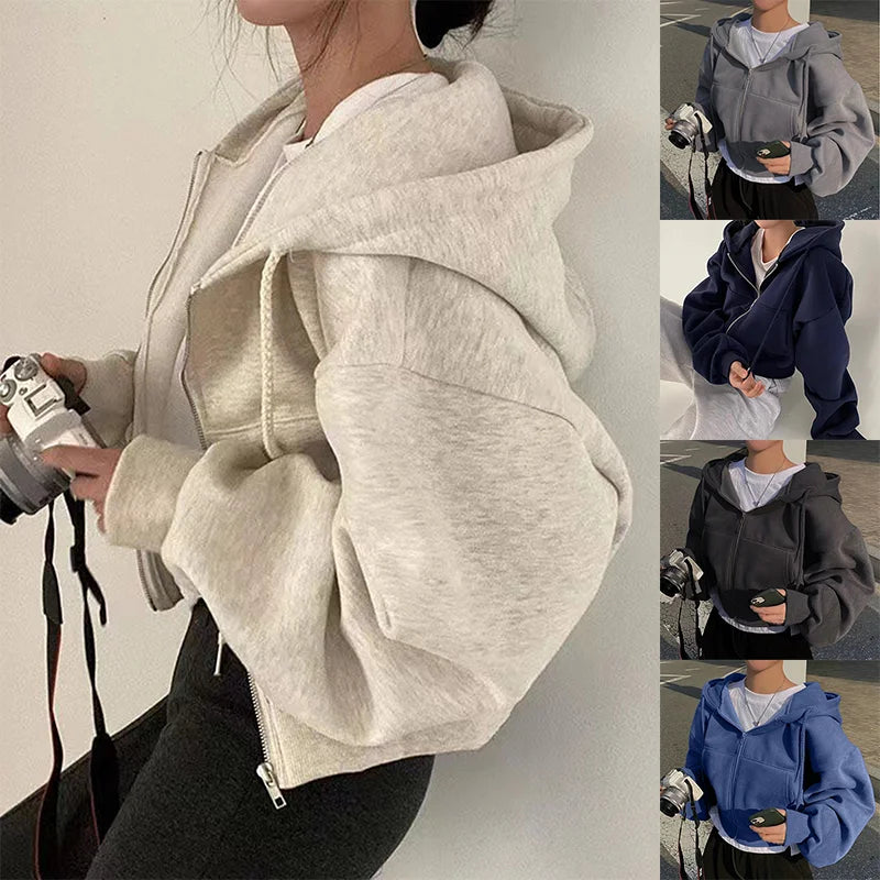 Bente | Cropped Hoodie met Rits — 1