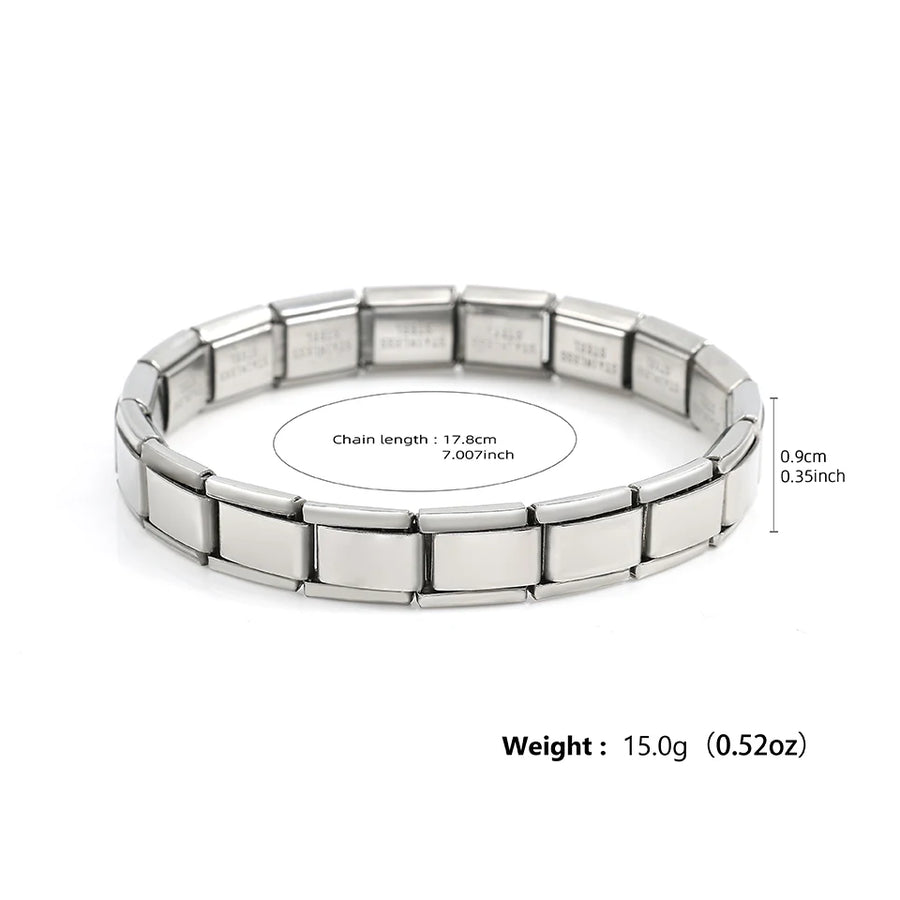 Italiaanse Schakelarmband Zilver — 5