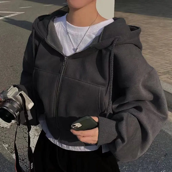 Bente | Cropped Hoodie met Rits