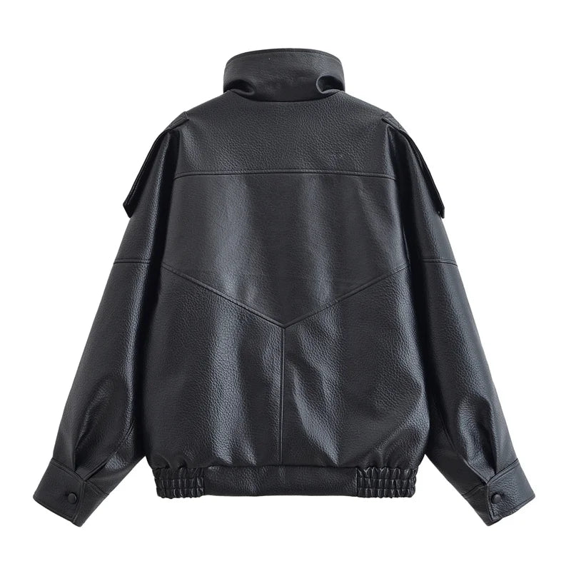 Lynn | Faux Leather Bikerjack — 2