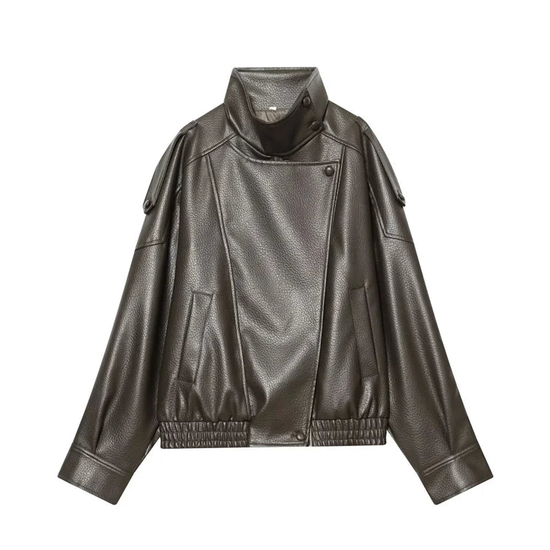 Lynn | Faux Leather Bikerjack — 7
