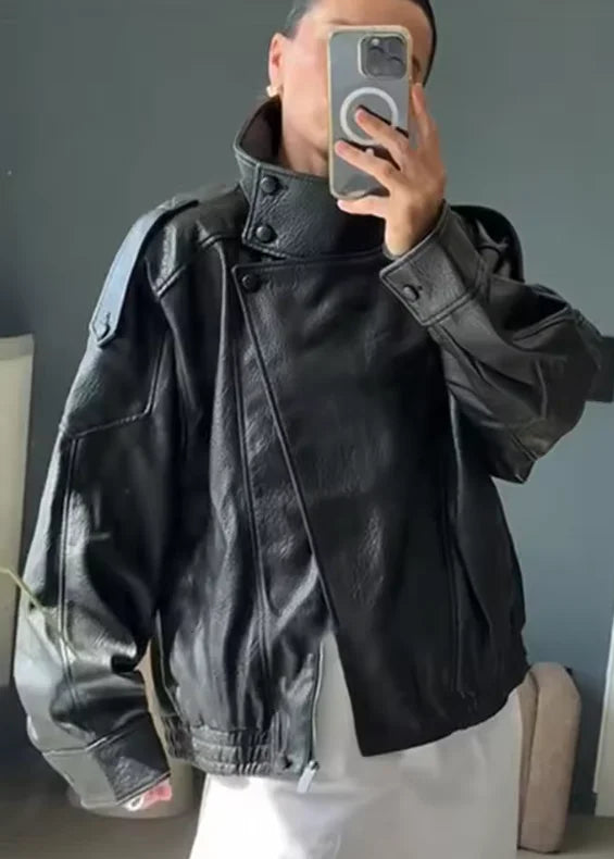 Lynn | Faux Leather Bikerjack — 6