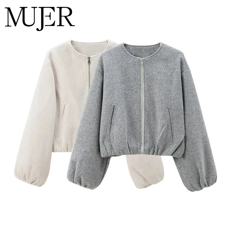 Yara | Cropped Fleece Bomber — 1