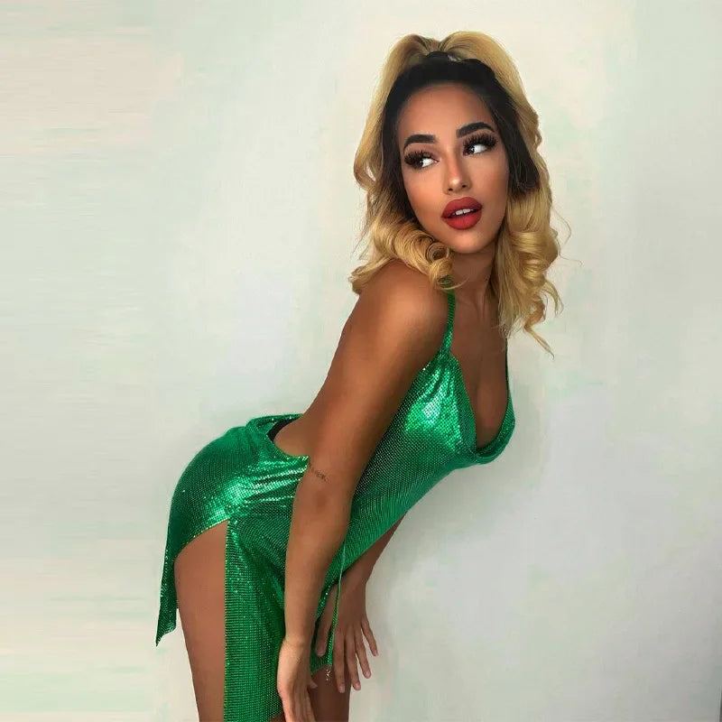 Jade | Korte Feestjurk met Pailletten — 9