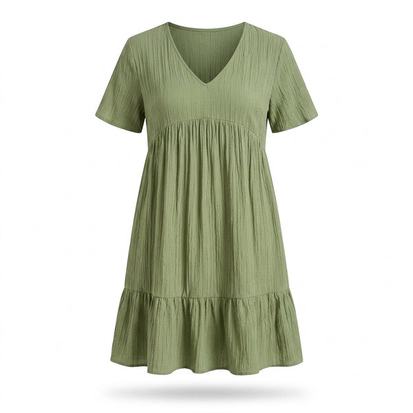 V-Neck Ruffle Dress