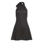 Polka-Dot Halter Mini Dress — 1