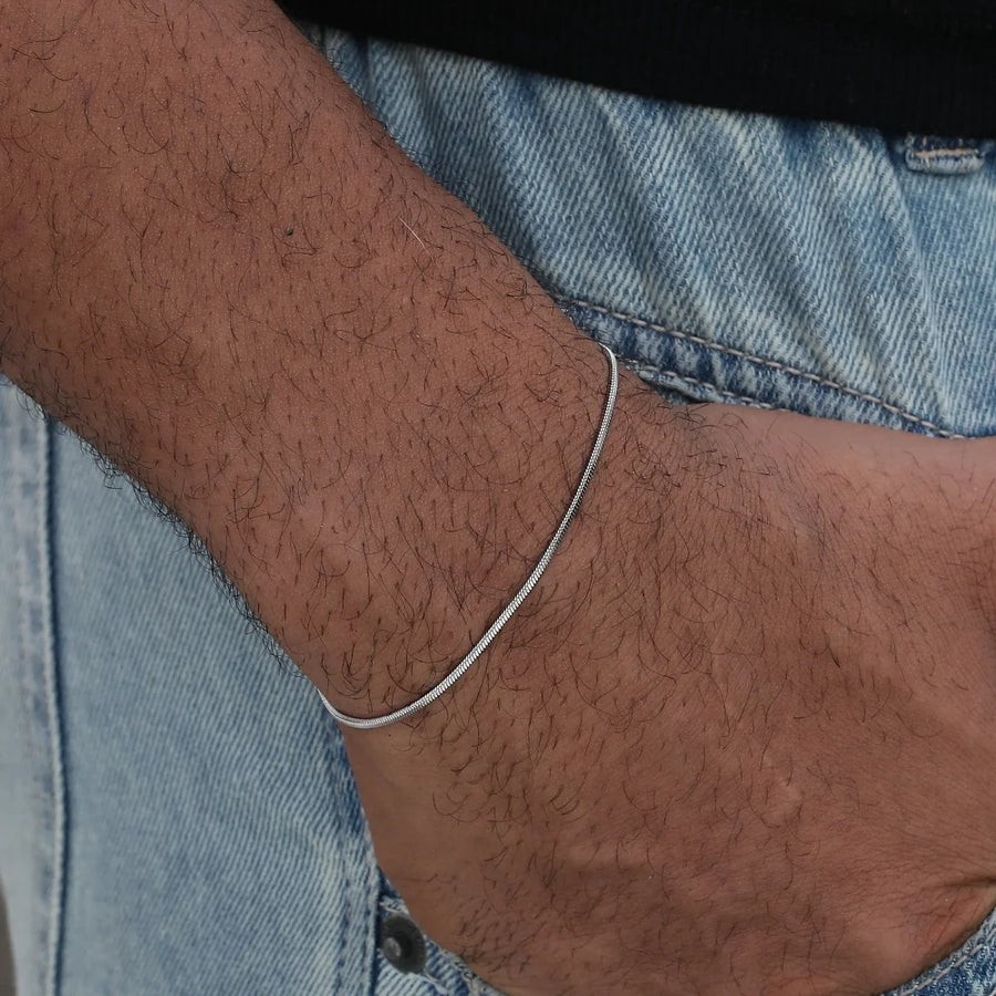 Snake-schakel Armband Zilver — 3