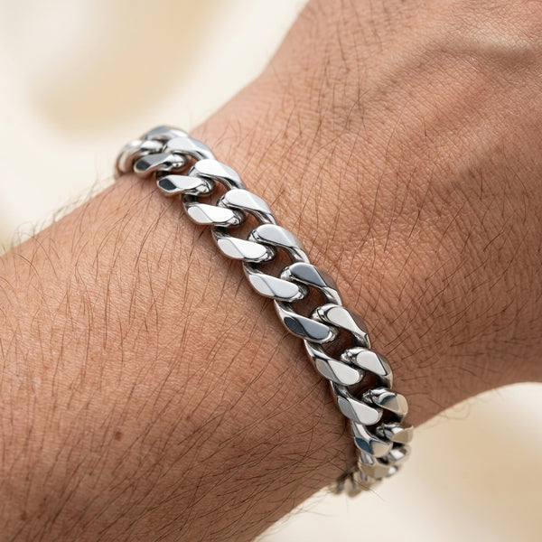 Cubaanse Schakelarmband Zilver