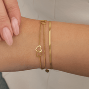 Gold Triple-Layer Heart Bracelet — 5