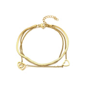 Gold Triple-Layer Heart Bracelet — 4