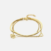 Gold Triple-Layer Heart Bracelet — 2