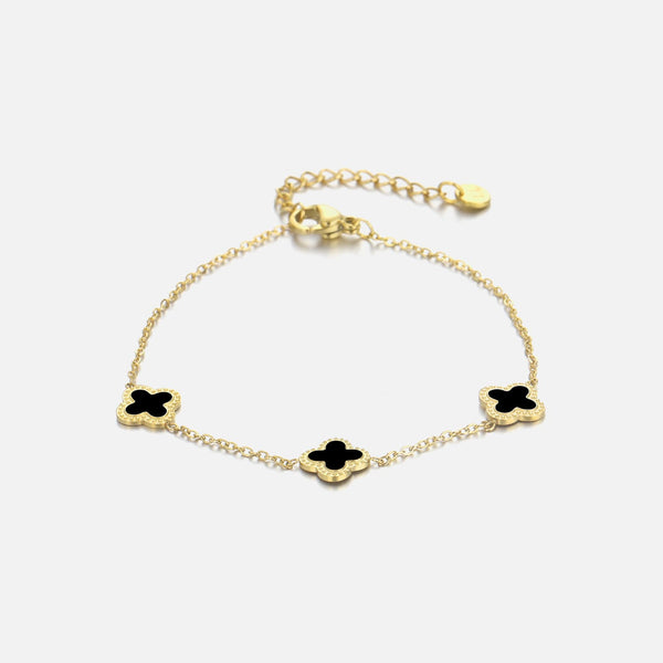 Armband Klaver Goud/Zwart