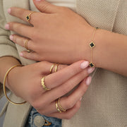 Gold & Black Clover Bracelet — 3