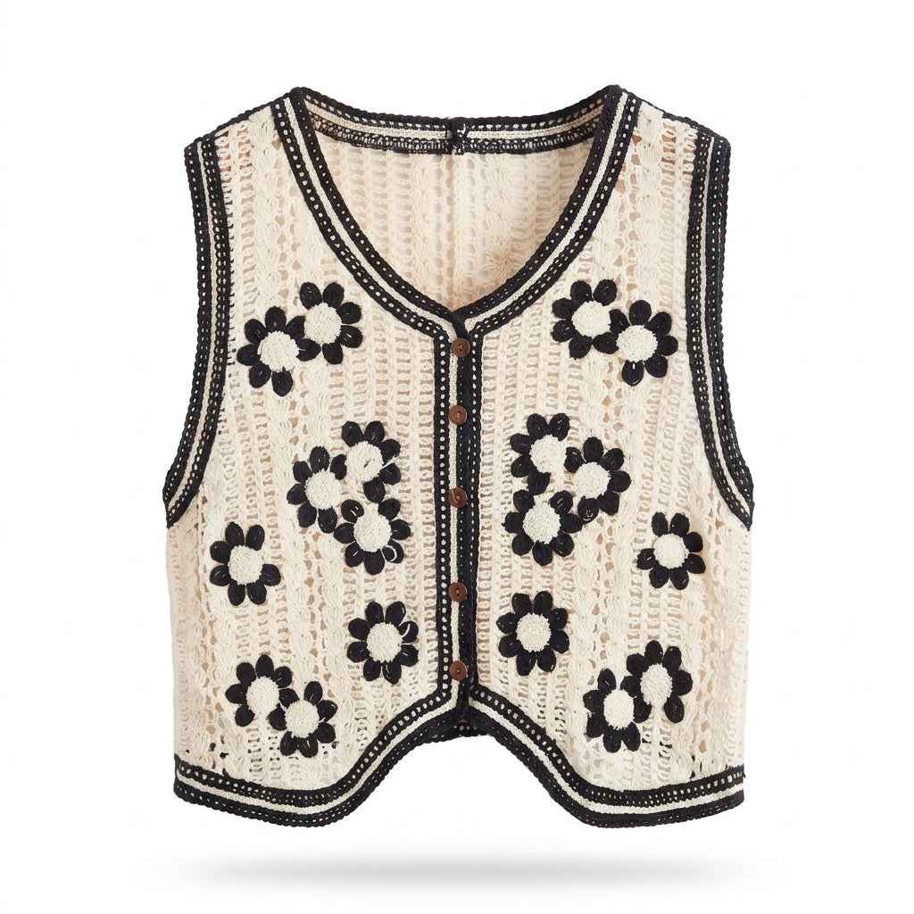 Crochet Knit Waistcoat