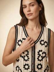 Crochet Knit Waistcoat — 6