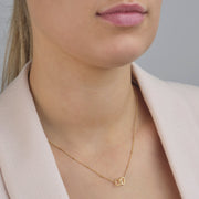 Gold Linked Hearts Necklace — 5