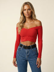 Off-Shoulder Long-Sleeve Top — 2